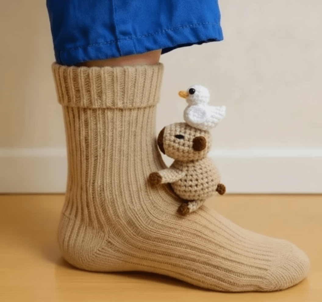 Unisex Talosukat 3D-Eläinkorostuksella Leikkisästi Mukautuva 1
