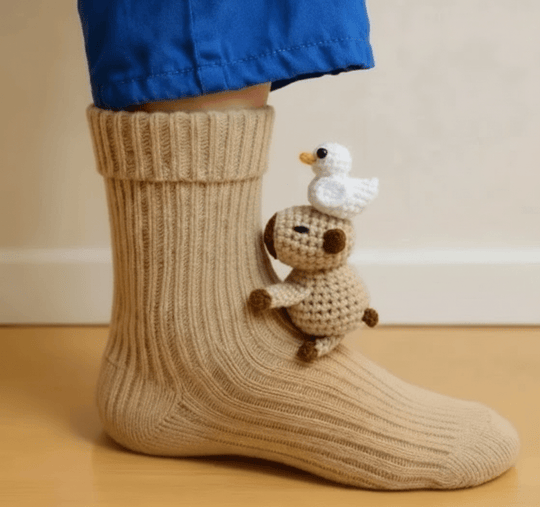 Unisex Talosukat 3D-Eläinkorostuksella Leikkisästi Mukautuva 1