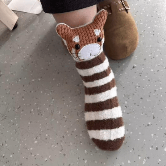 Unisex Talosukat 3D-Eläinkorostuksella Leikkisästi Mukautuva 12