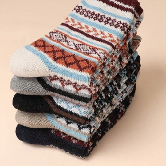 Unisex Talvisukat Värikkäillä Kuoseilla Hengittävä Materiaali 2