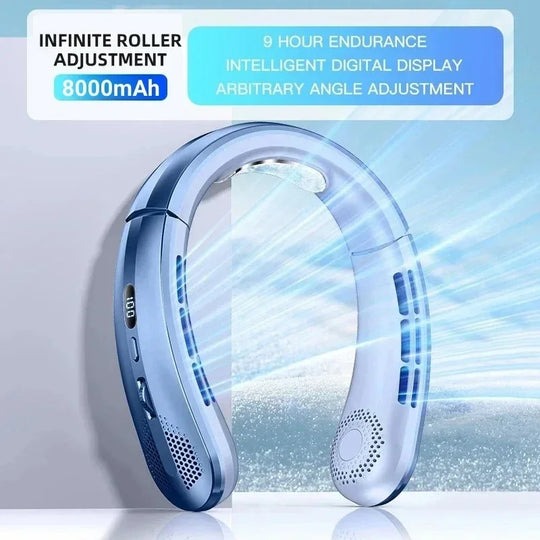 Unisex USB-Ladattava Kaulatuuletin Säädettävällä Tuulennopeudella LED-Näytöllä 14