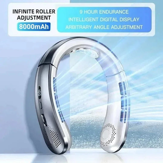 Unisex USB-Ladattava Kaulatuuletin Säädettävällä Tuulennopeudella LED-Näytöllä 5