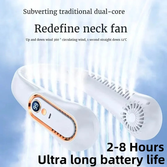 Unisex USB-Ladattava Kaulatuuletin Säädettävällä Tuulennopeudella LED-Näytöllä 6