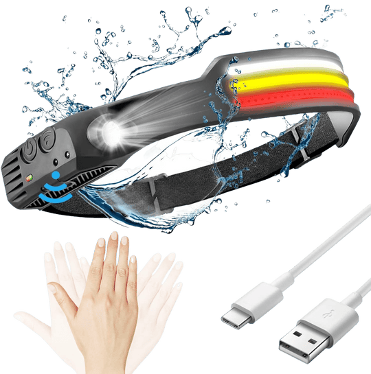 Urheilijoiden LED-otsalamppu 230° Valokeila 0