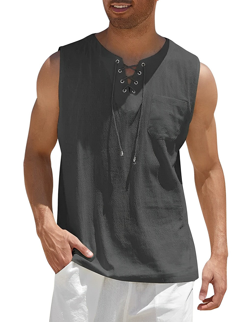 Miesten Tanktop Yksinkertainen Hengittävä Puuvilla 5