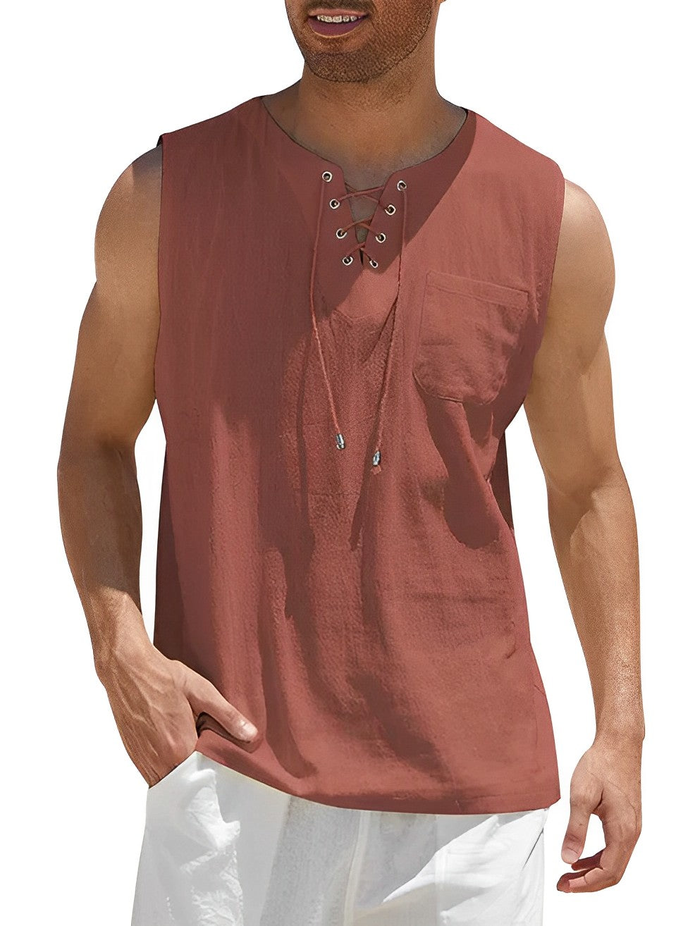 Variant image for Miesten Tanktop Yksinkertainen Hengittävä Puuvilla-31