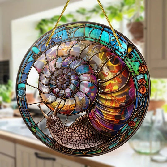 Värikäs jättiläinen etana - koristeellinen ulkoikkunakoriste 0