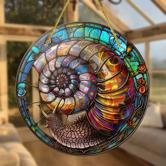 Värikäs jättiläinen etana - koristeellinen ulkoikkunakoriste 1