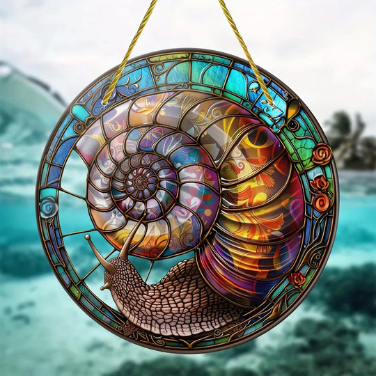 Värikäs jättiläinen etana - koristeellinen ulkoikkunakoriste 2