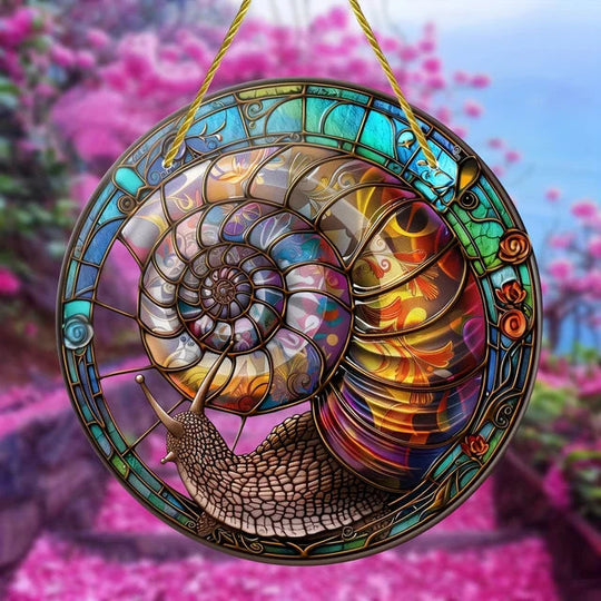 Värikäs jättiläinen etana - koristeellinen ulkoikkunakoriste 3