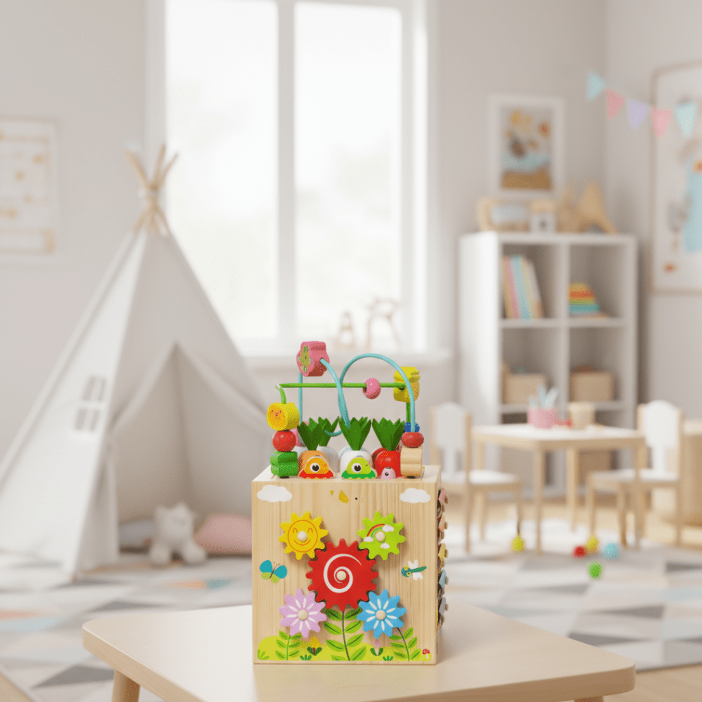 Vauvojen Toimintakuutio 8-in-1 Montessori-tyylillä 0