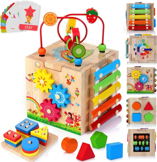 Vauvojen Toimintakuutio 8-in-1 Montessori-tyylillä 4