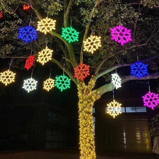 Vedenpitävät LED-lumihiutalevalot Talvikoristeisiin 2