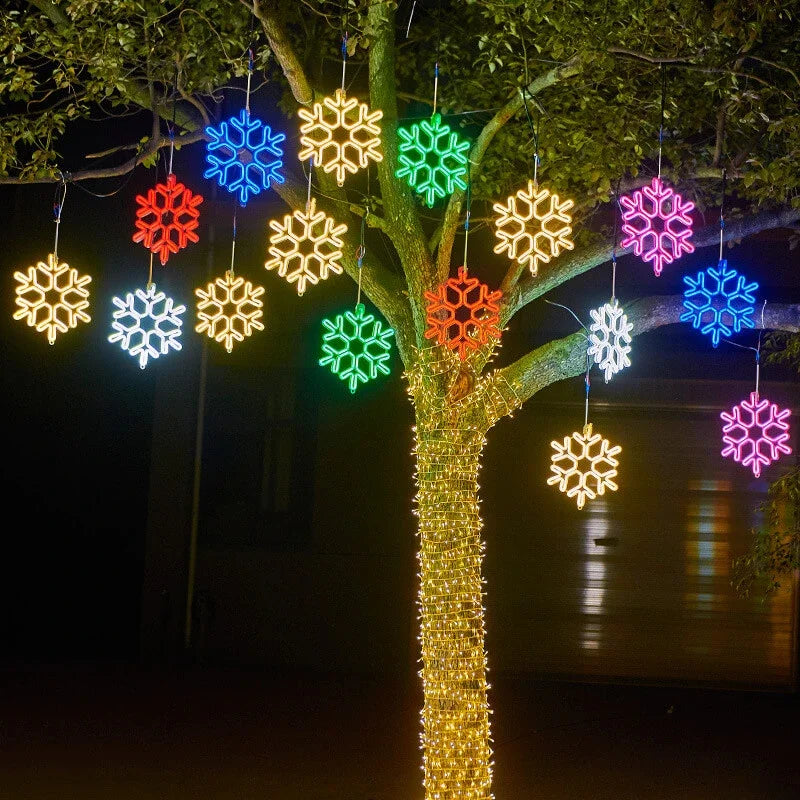 Vedenpitävät LED-lumihiutalevalot Talvikoristeisiin 3