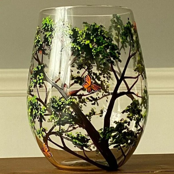 Viinilasit Four Seasons Tree -taideteos 3