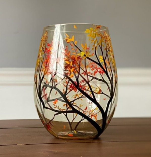 Viinilasit Four Seasons Tree -taideteos 7