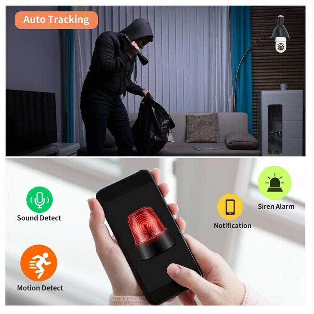 WiFi Valvontakamera E27 Liitännällä 1080P HD Ulkokäyttöön 4