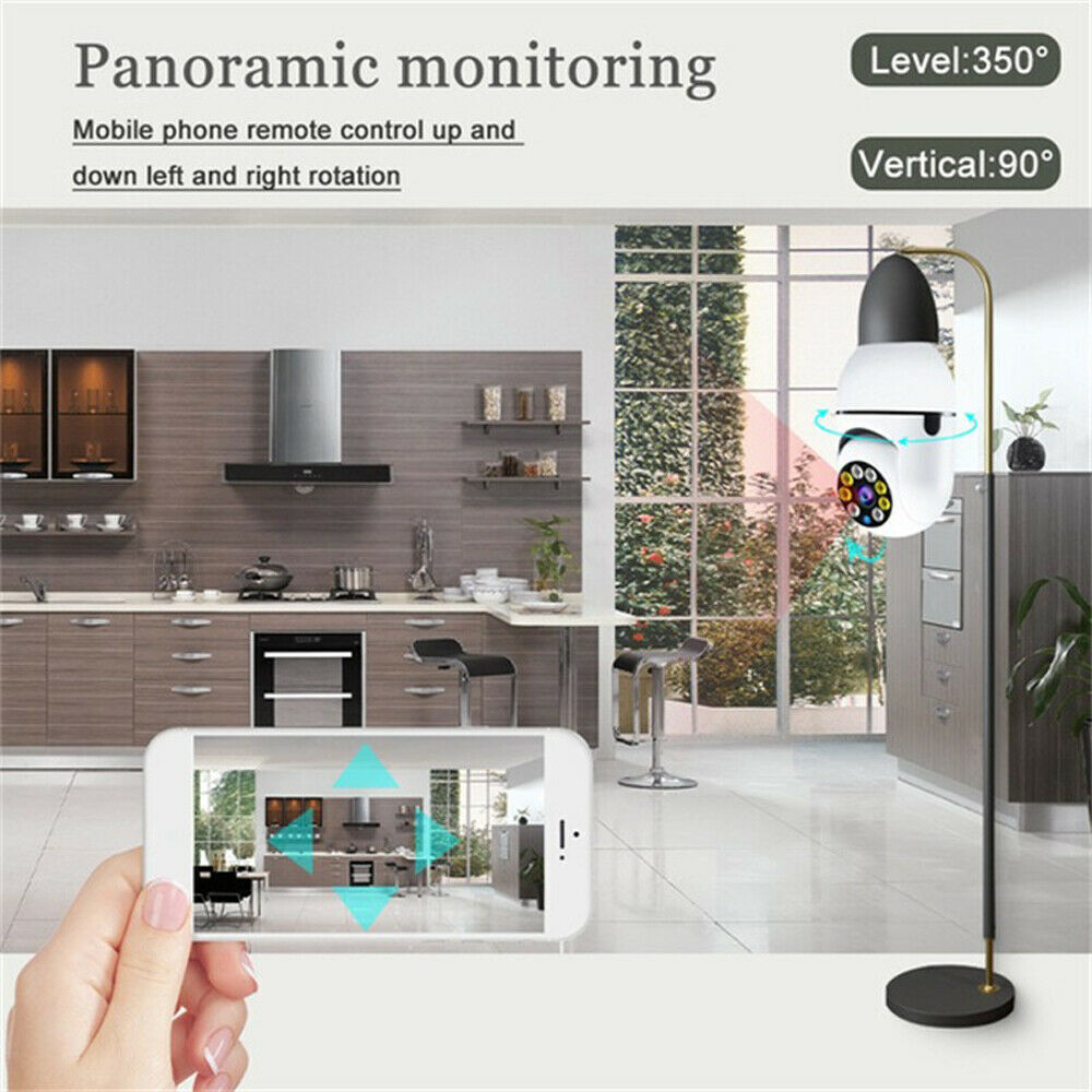 WiFi Valvontakamera E27 Liitännällä 1080P HD Ulkokäyttöön 6