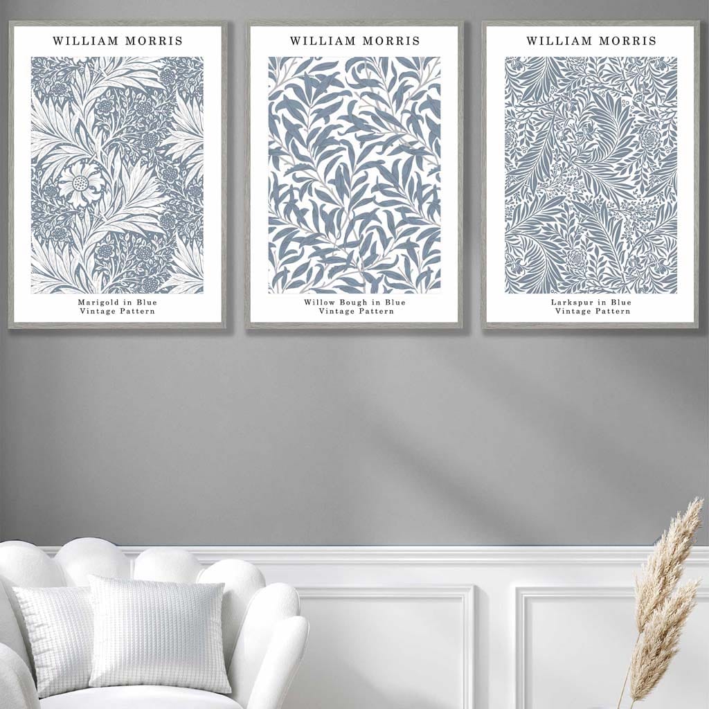 William Morris Vintage -kukkasetti, 3 seinätaidetta 3