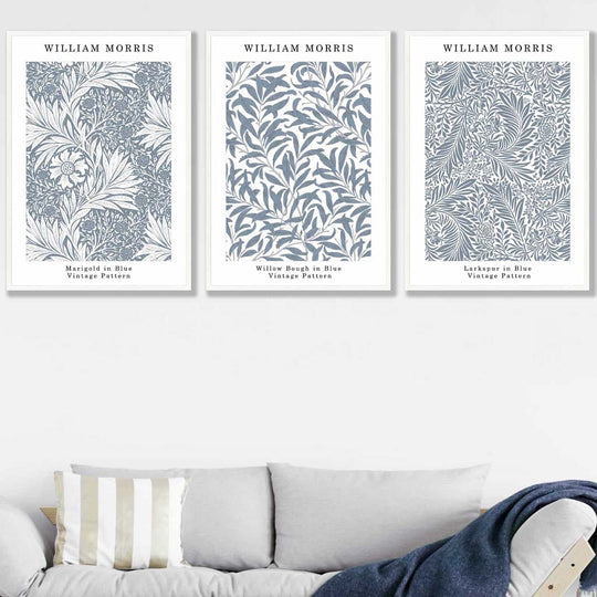 William Morris Vintage -kukkasetti, 3 seinätaidetta 4