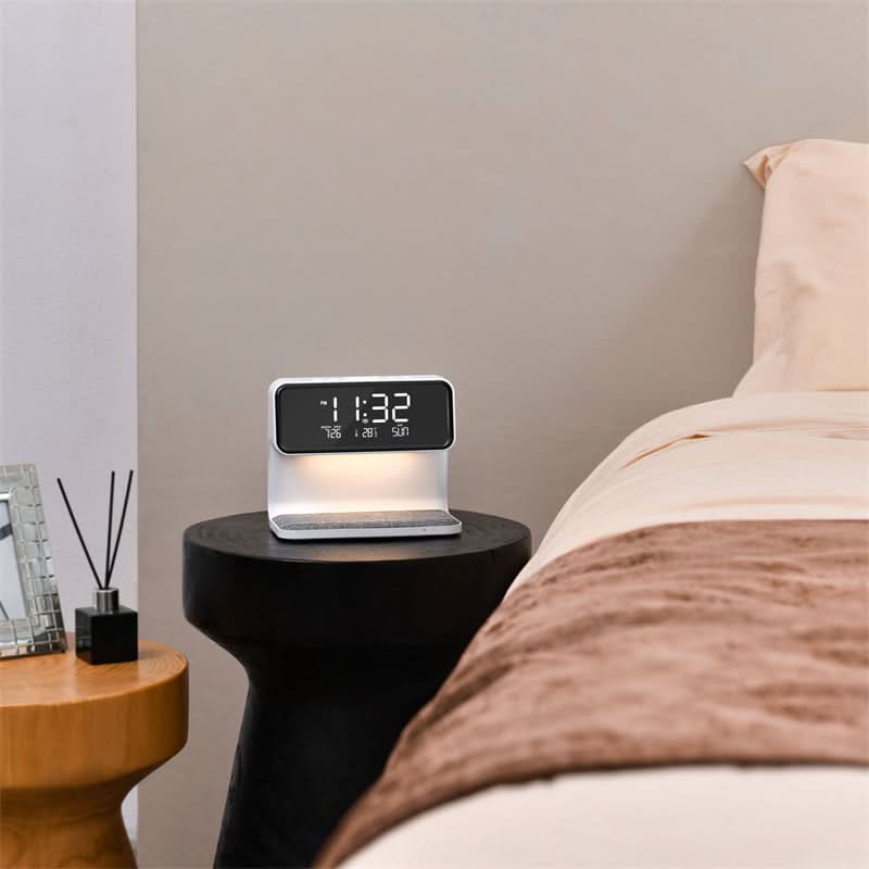 Yölamppu ja Herätyskello Langattomalla Latauksella Moderni Design 6