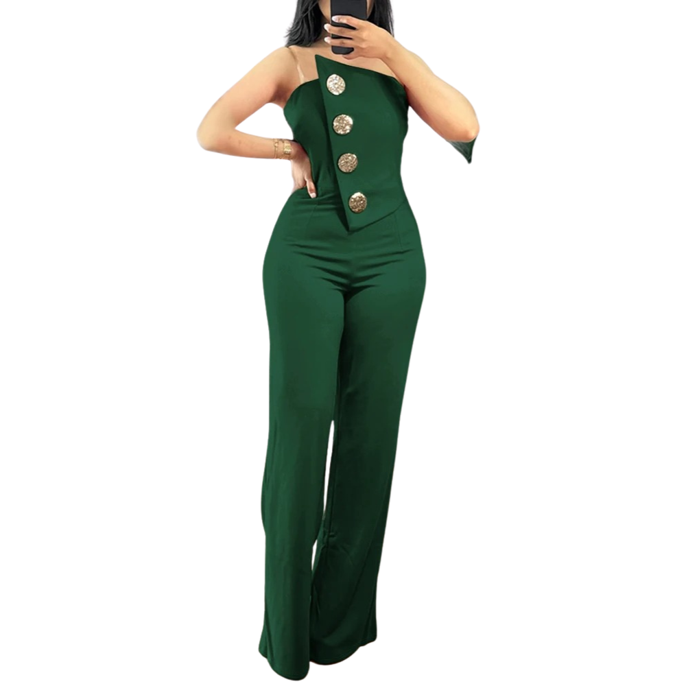 Epäsymmetrinen Bandeau olkaimeton Jumpsuit