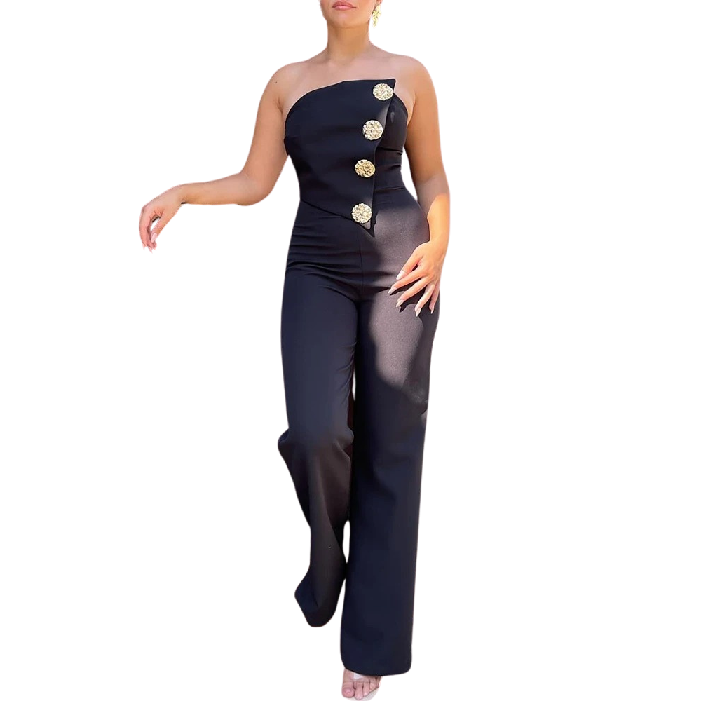 Epäsymmetrinen Bandeau olkaimeton Jumpsuit