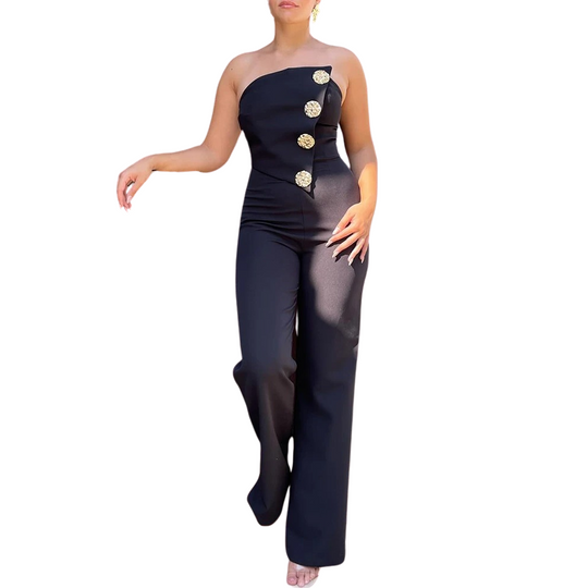 Epäsymmetrinen Bandeau olkaimeton Jumpsuit