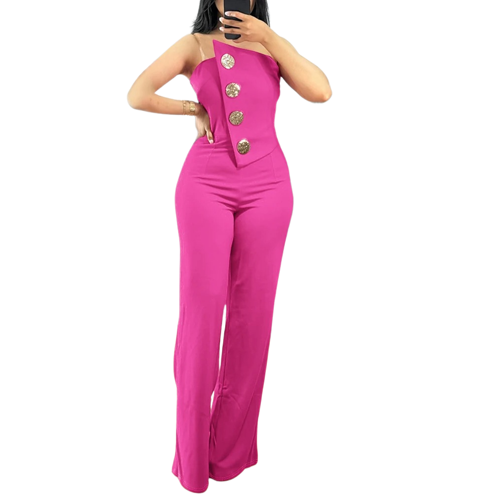 Epäsymmetrinen Bandeau olkaimeton Jumpsuit
