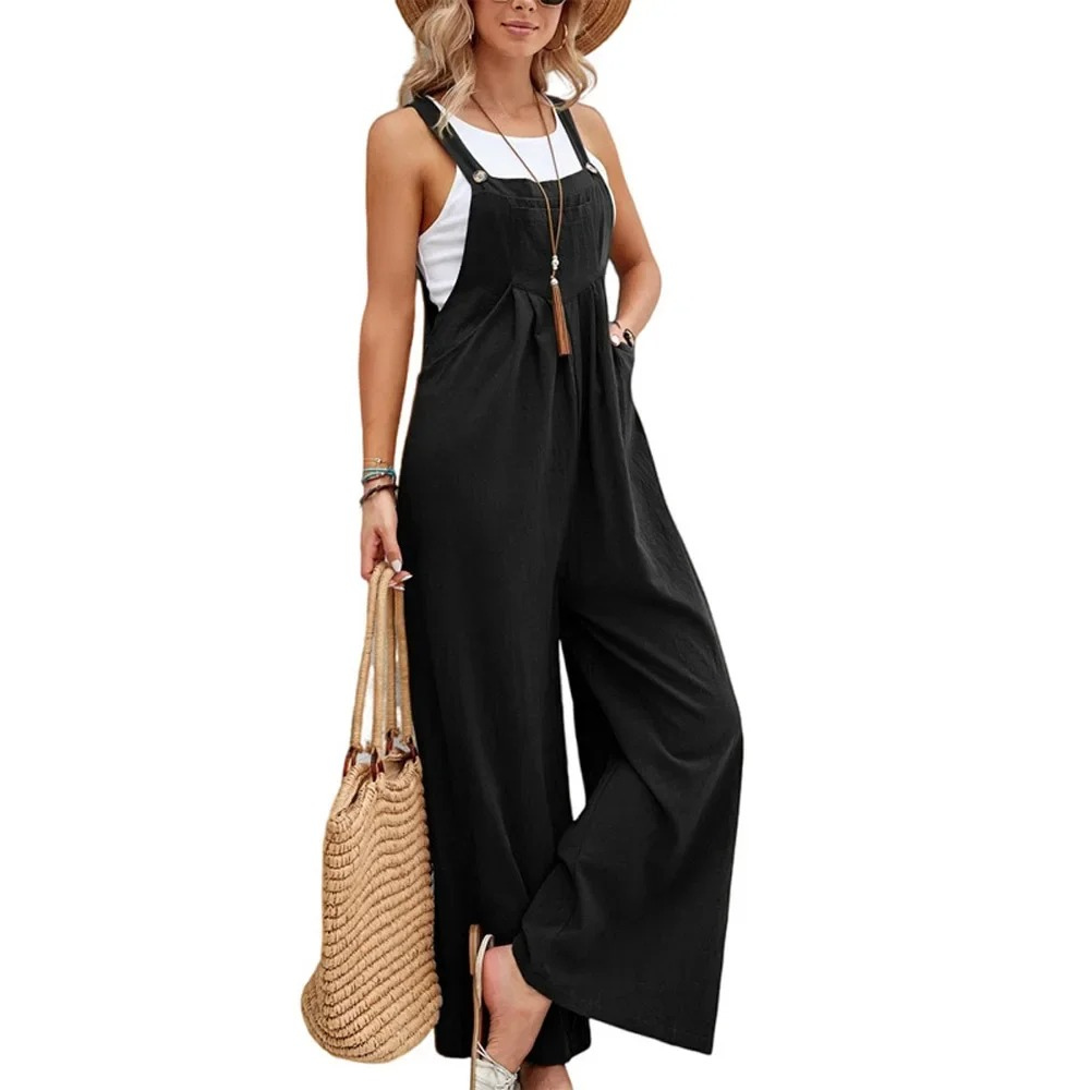 Naisten leveä jalka Baggy Bib Jumpsuit