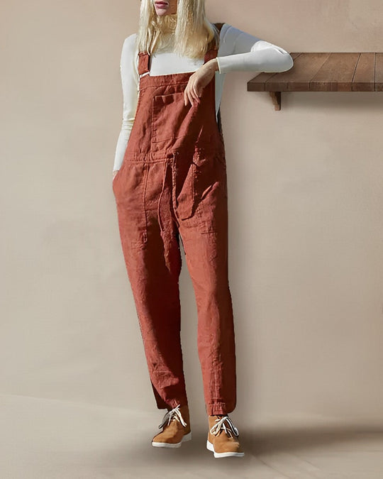 Naisten Hihaton Jumpsuit Rento Puuvilla Dungarees 1