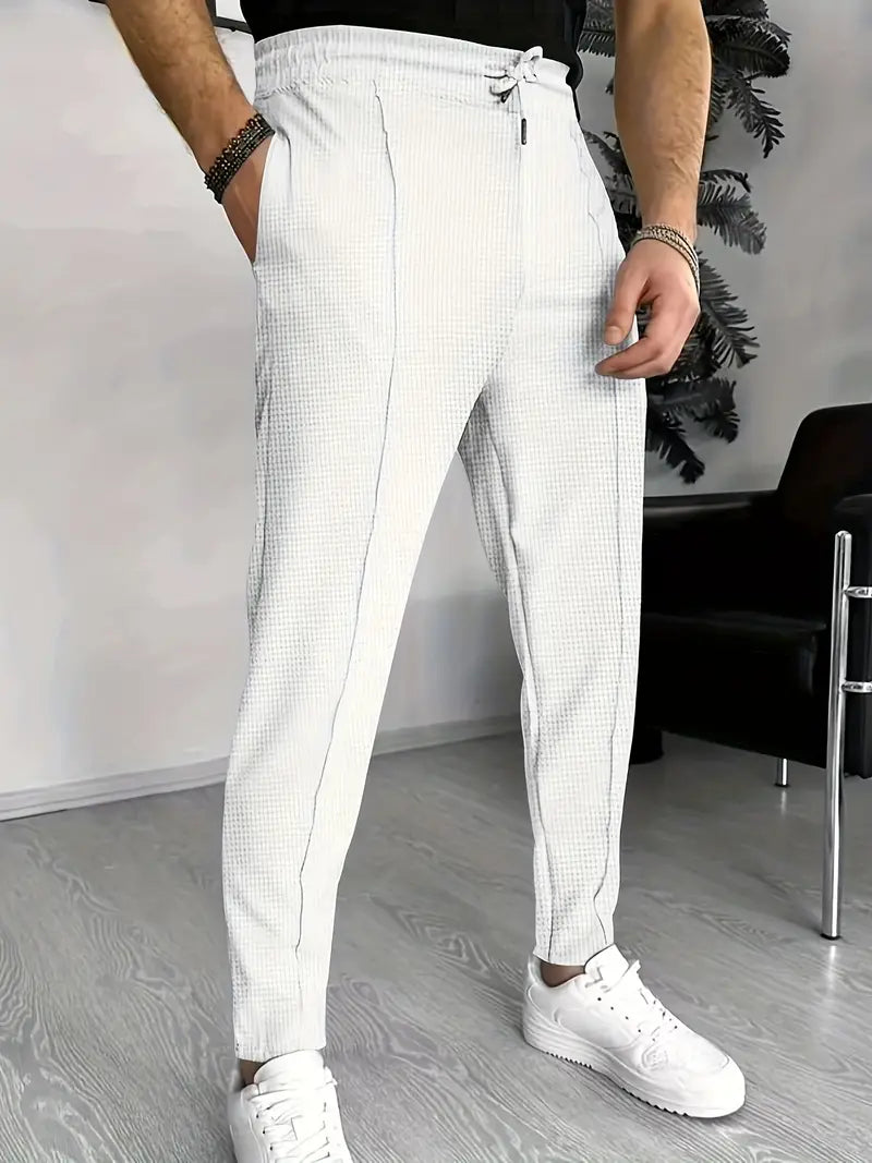 Miesten T Paita Vohvelipainatus 100% Puuvilla Moderni Muoti-6