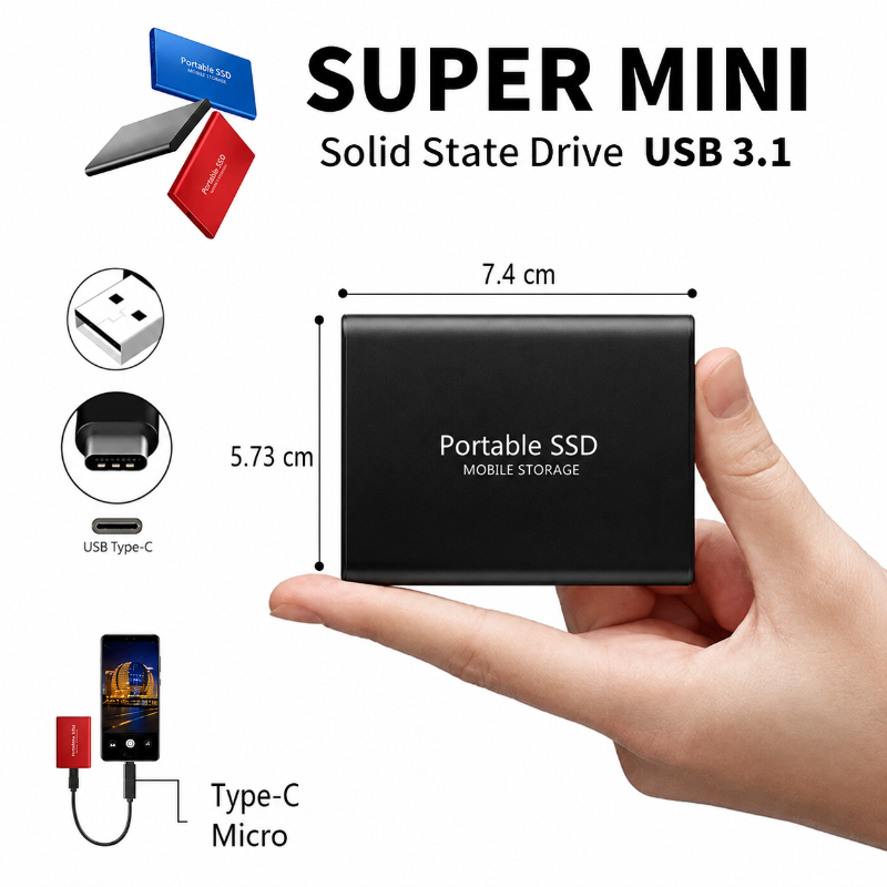 Ulkoinen SSD 128 TB Kompakti ja Nopea