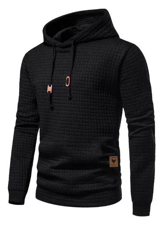 Miesten Huppari Vohvelikuvioinen Pehmeä Puuvilla Moderni Tyylikäs