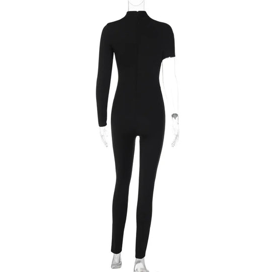 Yksi olkapää Cut Out Jumpsuit