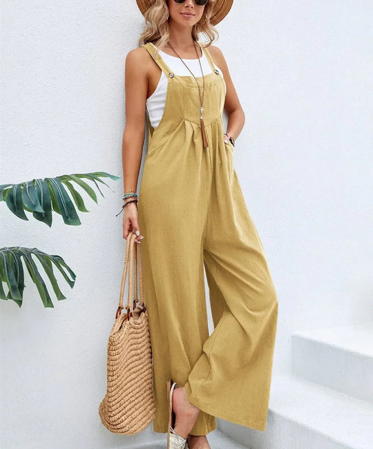 Naisten leveä jalka Baggy Bib Jumpsuit