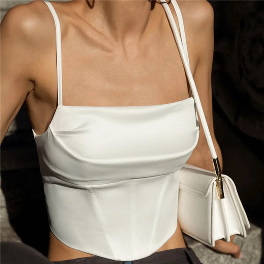 Naisten Lace-Up Spagettihihnainen Crop-top