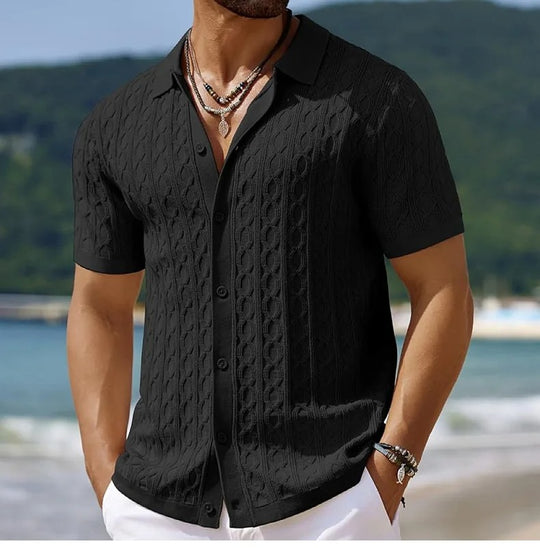 Miesten retro-jacquard-neulepolo