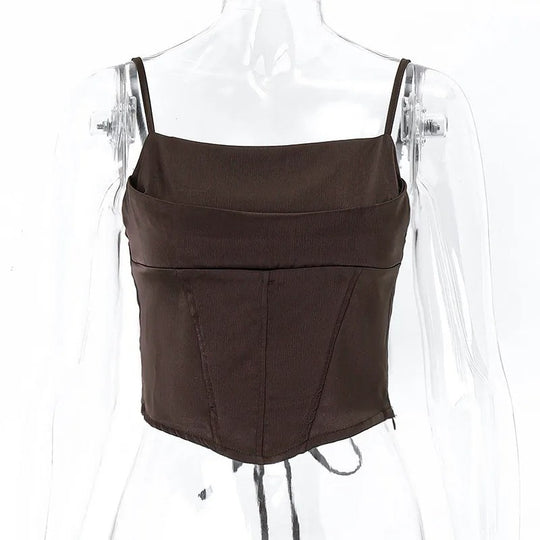 Naisten Lace-Up Spagettihihnainen Crop-top