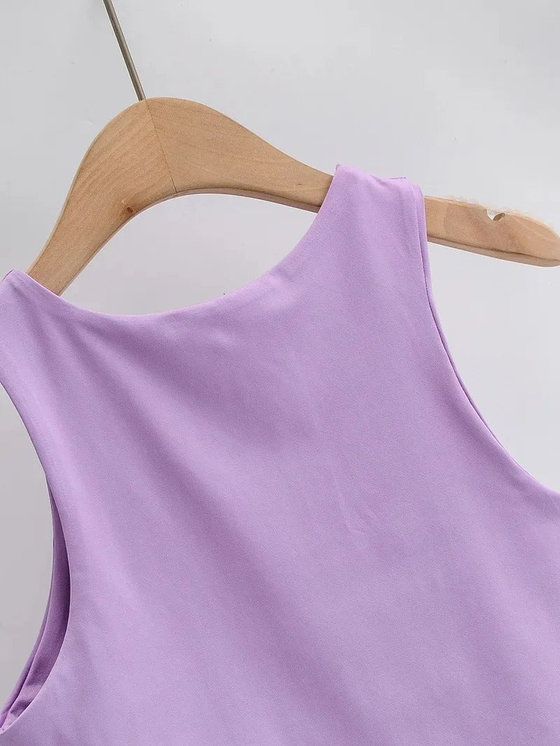 Naisten hihaton O-kauluksinen Slim Fit Tank Topi