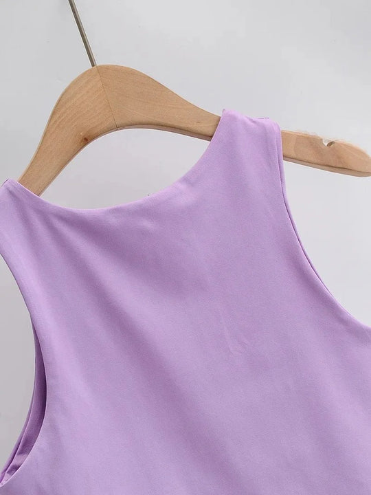 Naisten hihaton O-kauluksinen Slim Fit Tank Topi