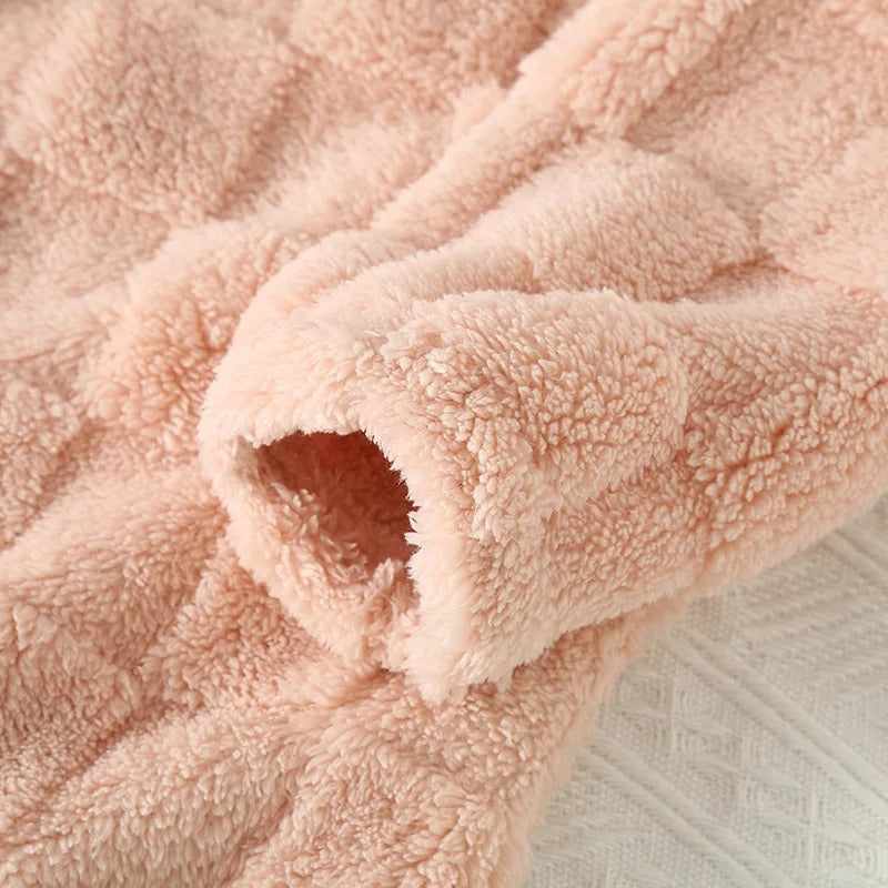 Naisten talvi ruudullinen pyjama setti