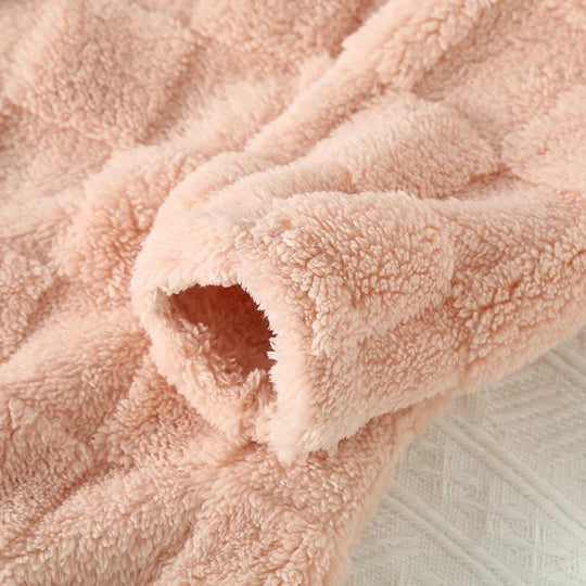 Naisten talvi ruudullinen pyjama setti