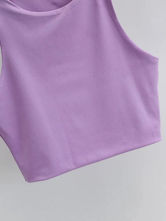 Naisten hihaton O-kauluksinen Slim Fit Tank Topi