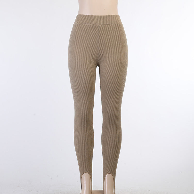 Naisten Ribbed Knit Leggingsit