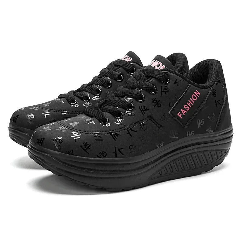 Naisten alustan kiila Lace-Up Sneakers