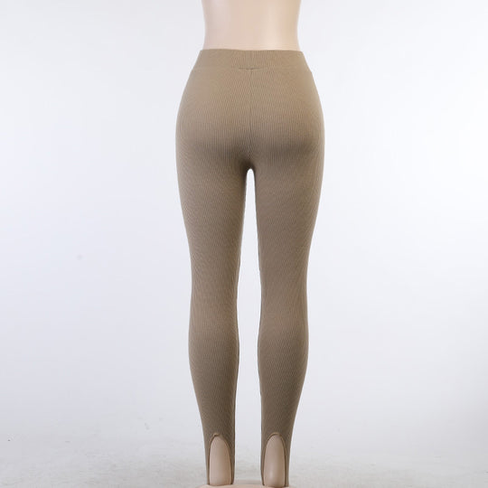 Naisten Ribbed Knit Leggingsit