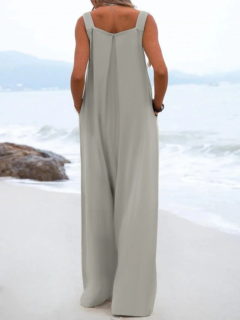 Naisten Yksivärinen Suspender Jumpsuit