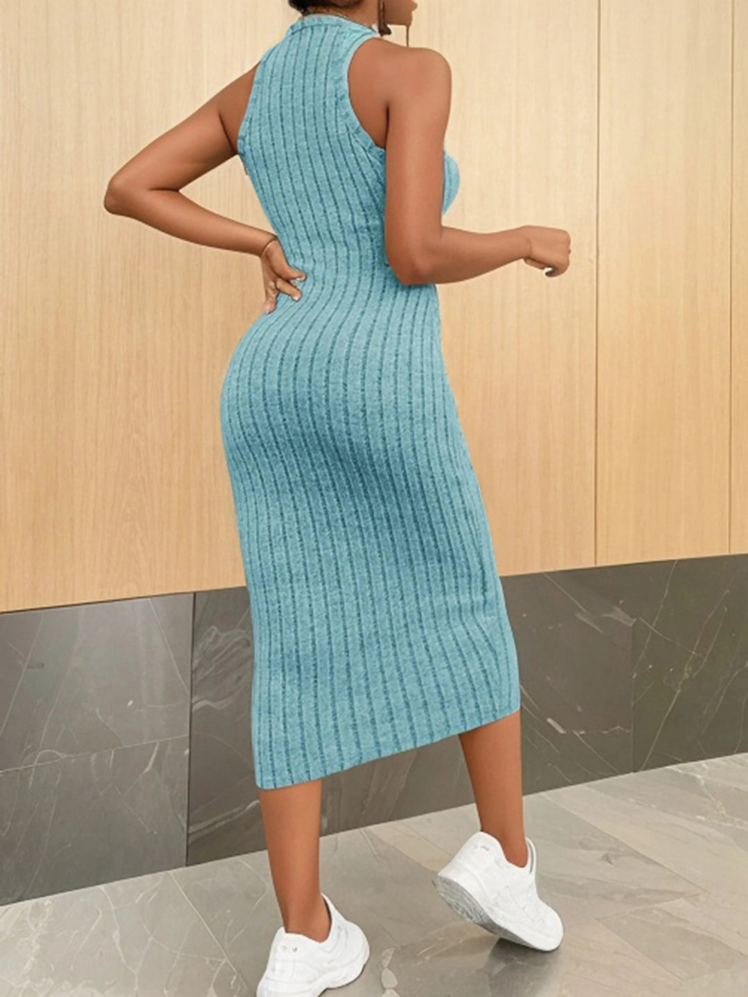 Naisten halterneck-kaula-aukkoinen bodycon-midimekko