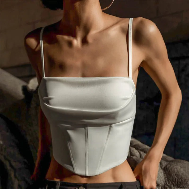 Naisten Lace-Up Spagettihihnainen Crop-top